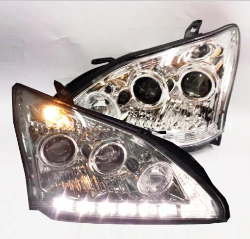 Car Styling 2004 2005 2006 2007 2008 2009 Year For RX330 RX350 Headlights Head Lamp Chrome Color Tuning car accessories LED DRL