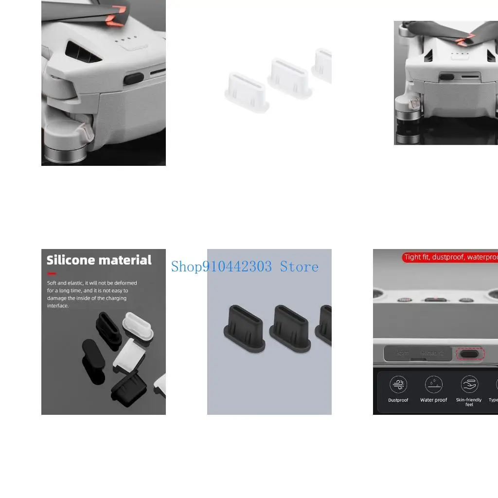 

L4MD 3Pcs USB C Charging Port Type C Dust Plug Charging Port Silicone Cover Charging Dust Plug for Mini 3