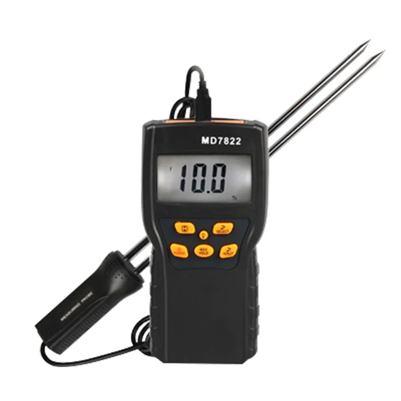 MD7822 Digital Grain Moisture Meter LCD Display Humidity Tester Contains Wheat Corn Rice Test Hygrometer Damp Detector