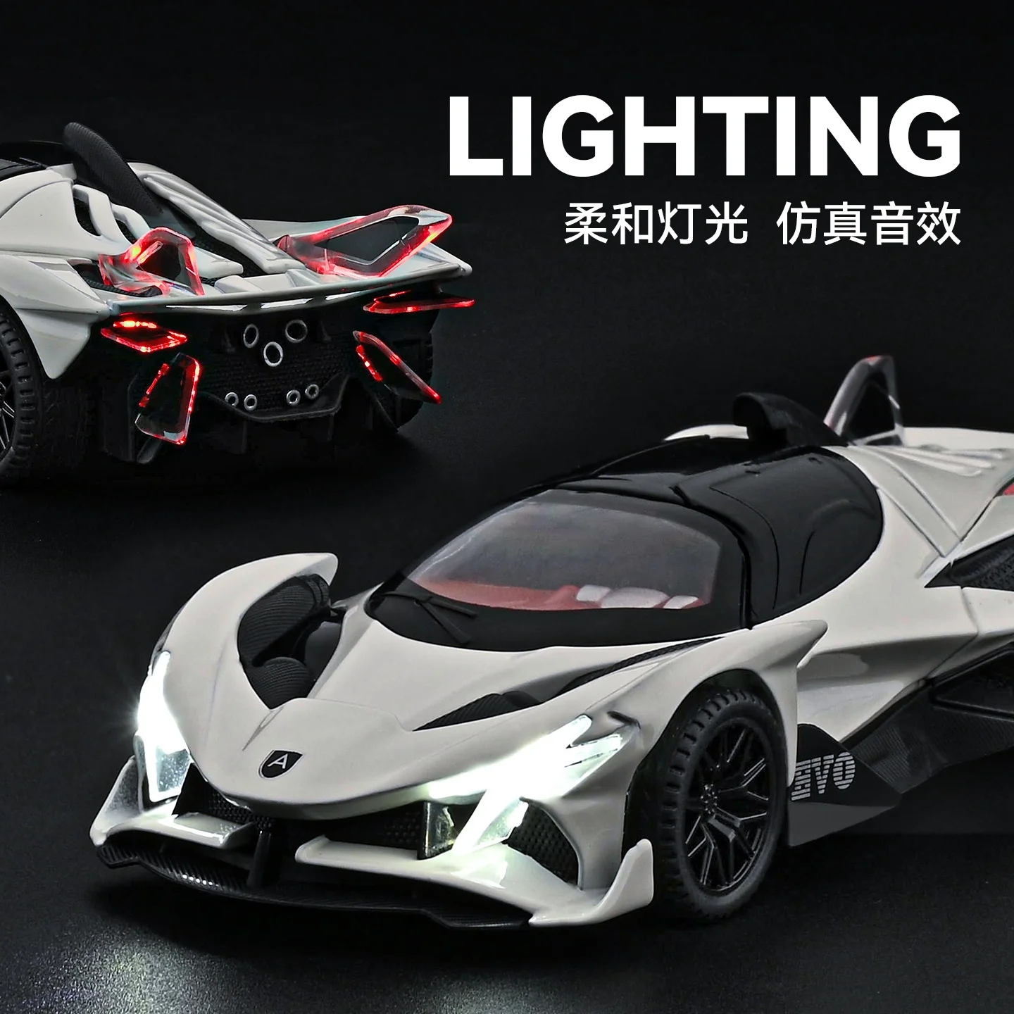 مقياس 1:32 محاكاة سيارة رياضية أبولو EVO سبيكة دييكاست نموذج سيارة كلاسيكية سيارة خارقة ضوء الصوت لعبة الأولاد هدية