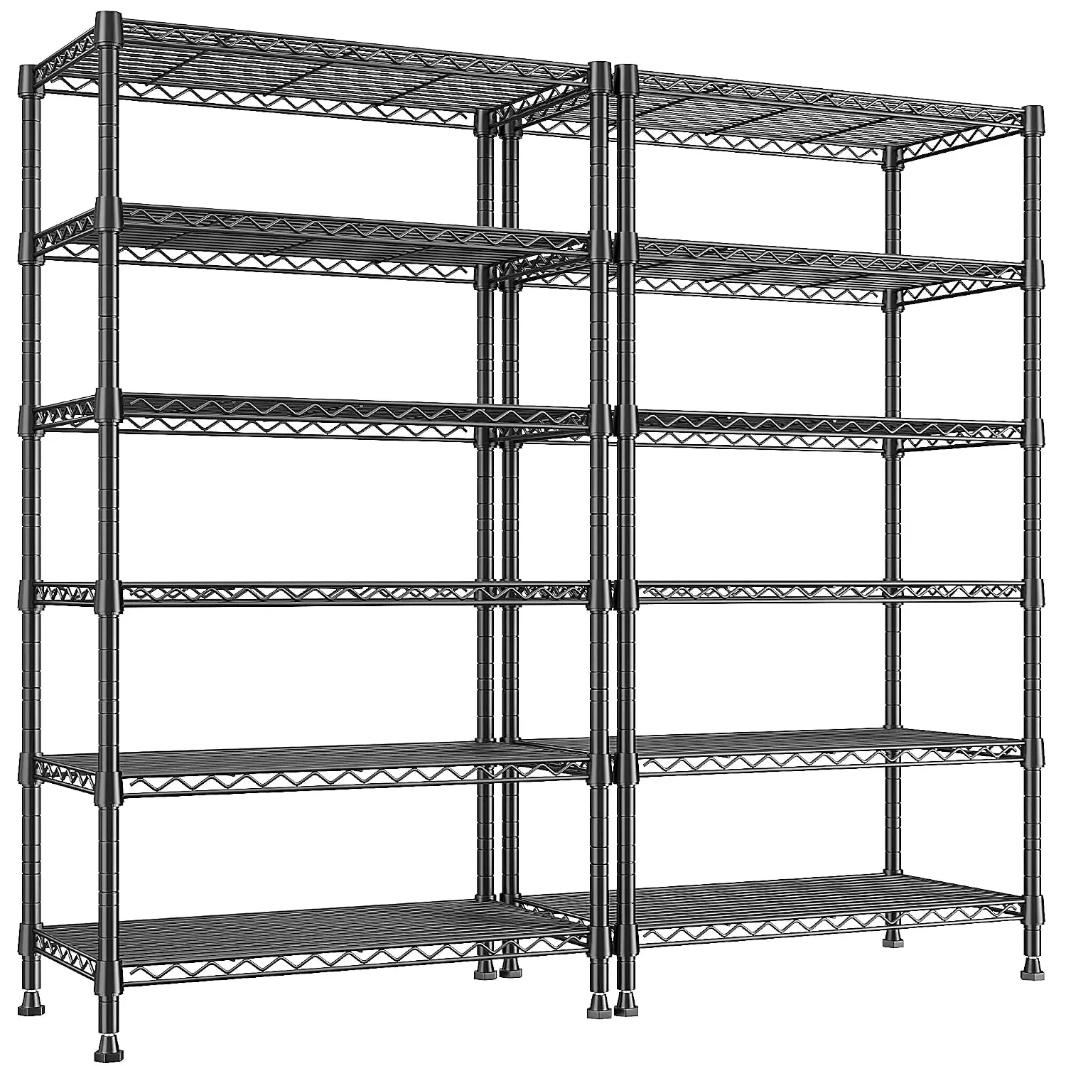 Metal Shelving Unit 6-Tier Adjustable Wire Rack 800LBS Deep Pantry Shelf Kitchen Closet 2 Pack, Customized