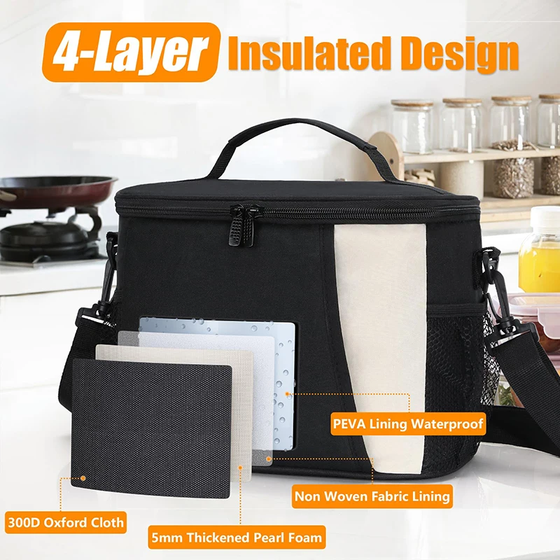 8.6L Thermal Lunch Bag Large For Men Portable Lunch Cooler Box for Work Women Leakproof Insulated Shoulder Carry Keeps Cold/Heat