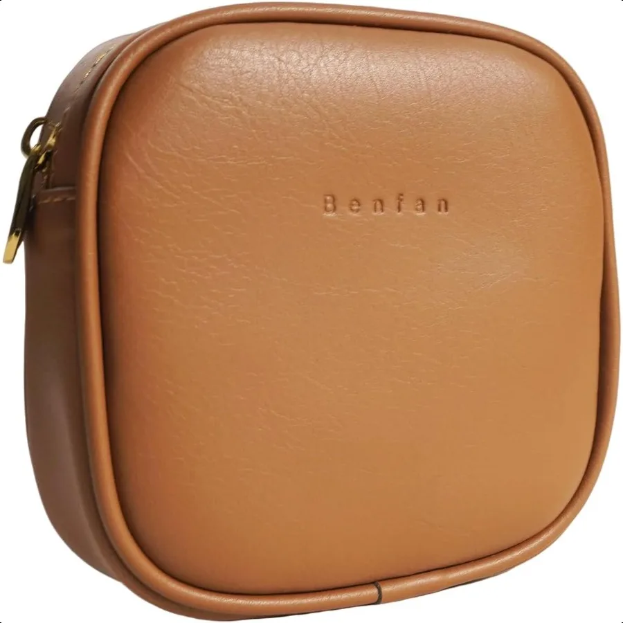 

Leather Cosmetic Bag for Women Small Zipper Makeup Bag for Purse Waterproof Travel Makeup Organizer Charger Storage Pouch Color