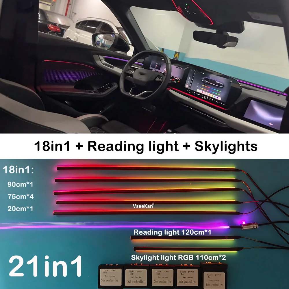 Car Sunroof Ambient Lights Reading Ambient Light Applicable to all cars Atmosphere Sunroof Light Car Roof Skylight Ambient Light
