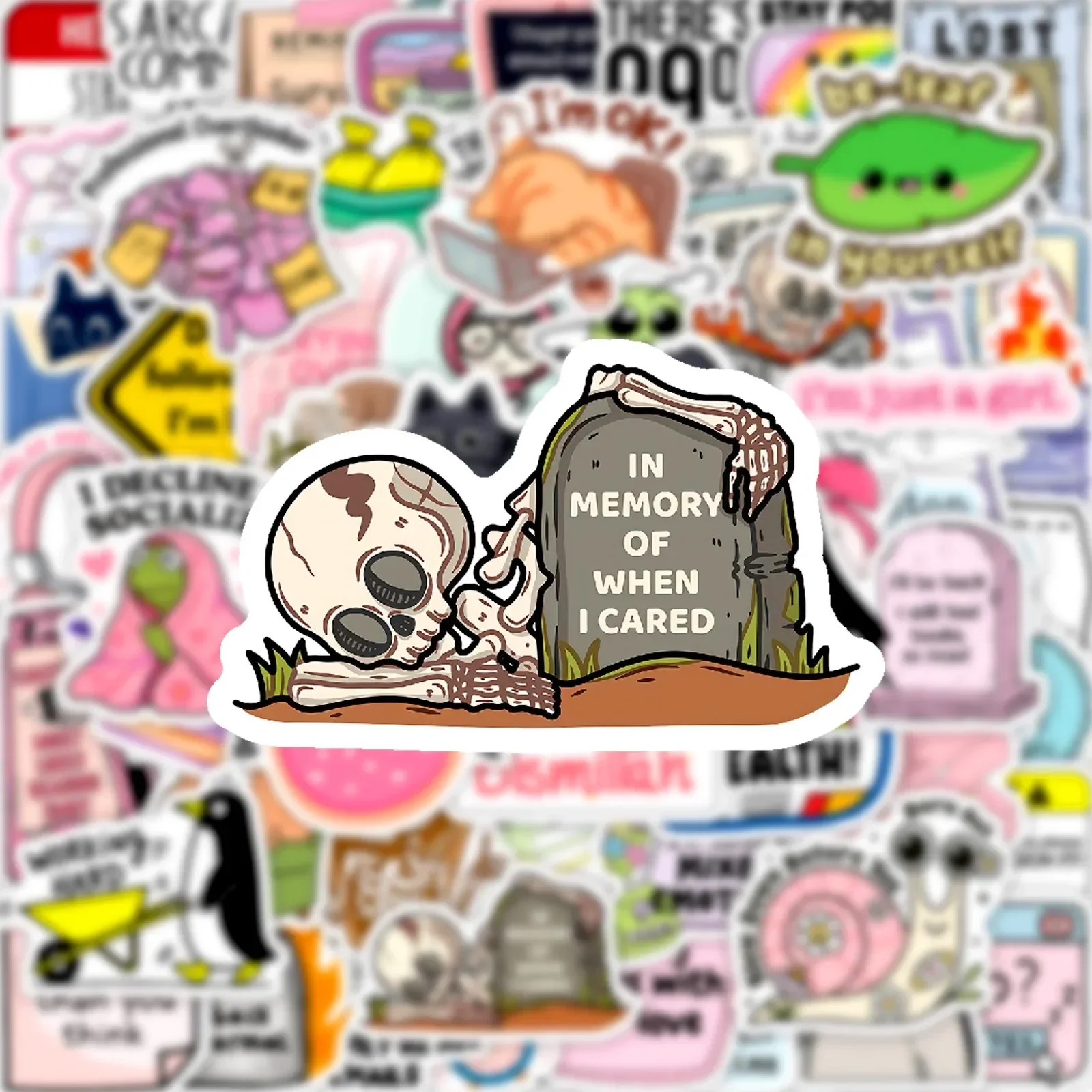 50 Stück Lustige Kreative Witzige MEME Cartoon-Aufkleber Graffiti-Dekoration für Notizbuch Handy Gitarre Kühlschrank Koffer Spielzeug-Aufkleber – Detail 4