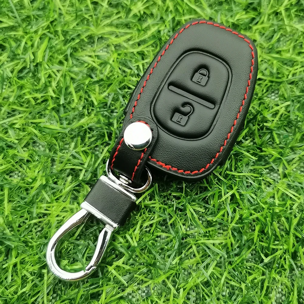 New Leather Car Key Fob Cover Case 2 Button For Renault Kangoo Traffic Master For Opel Vivaro Movano For Nissan Remote Shell