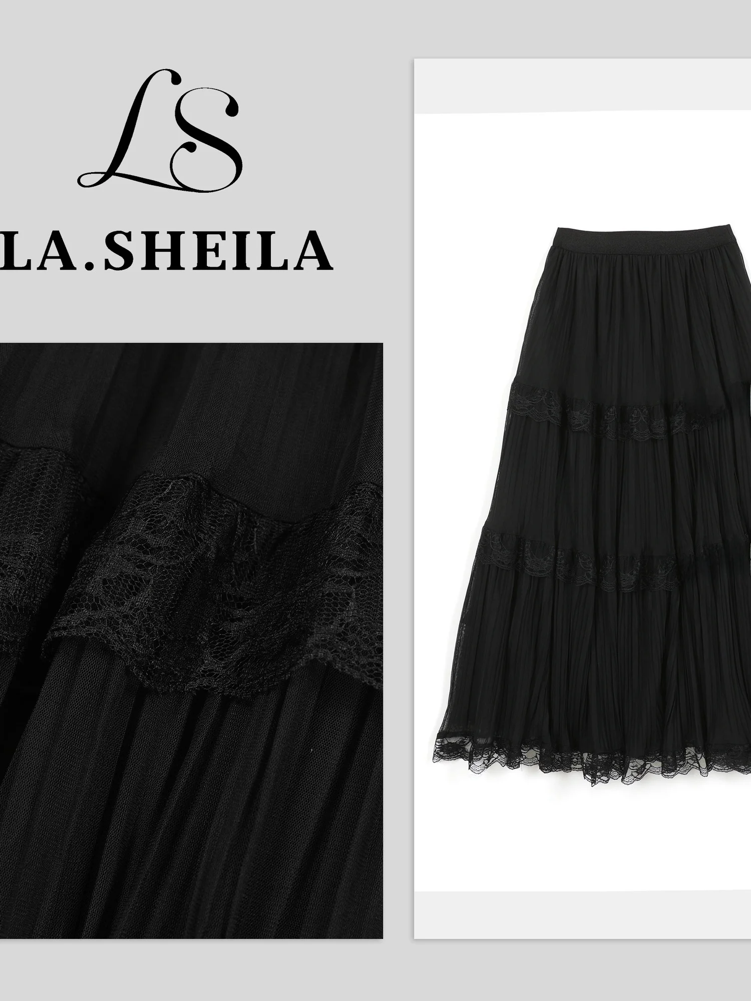

Casual Lace Me Pleated Skirt LAeila 2025 Autumn Winter New Sle Versatile f-length Skirt for Ladies Stand Fit