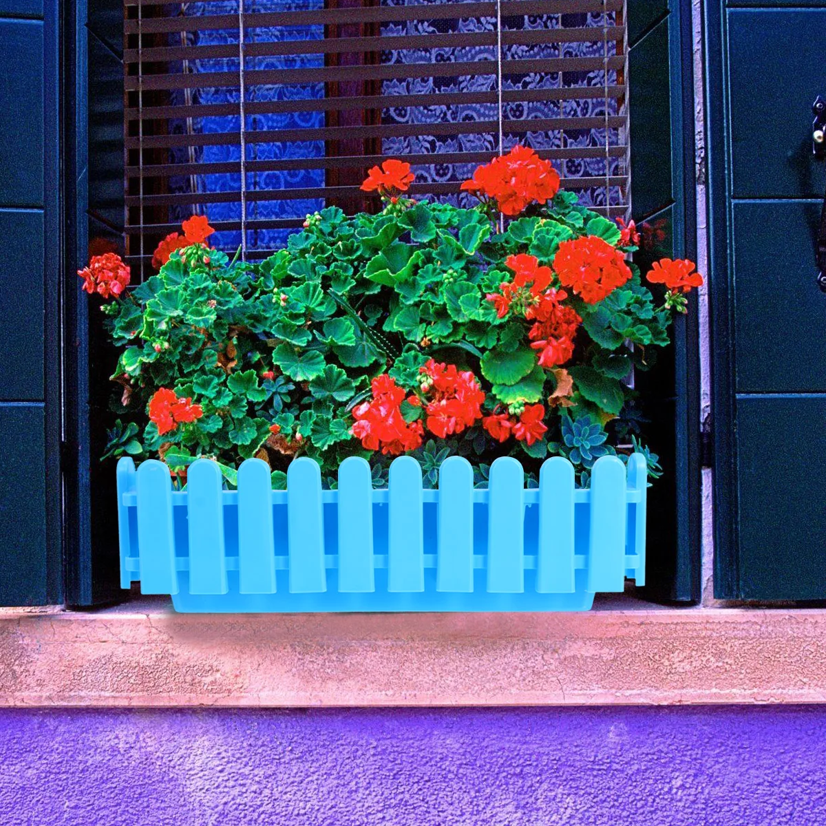 

Plastic Flower Pot Fence Pots Rectangular Outdoor Garden Edging Planter Decorative Container Succulent Plants Vase Wall Holder