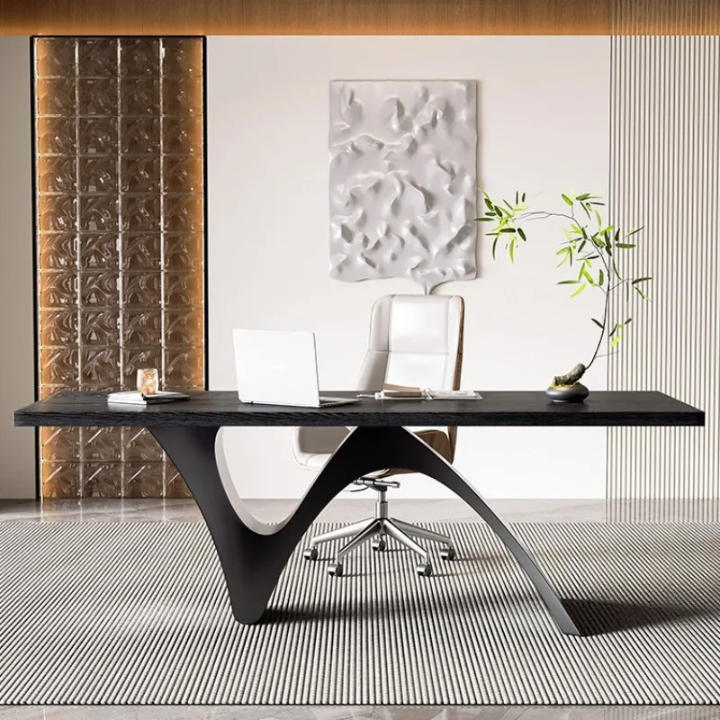 

Italian minimalist solid wood small boss desk office computer desk modern simple high-end business desk designer model