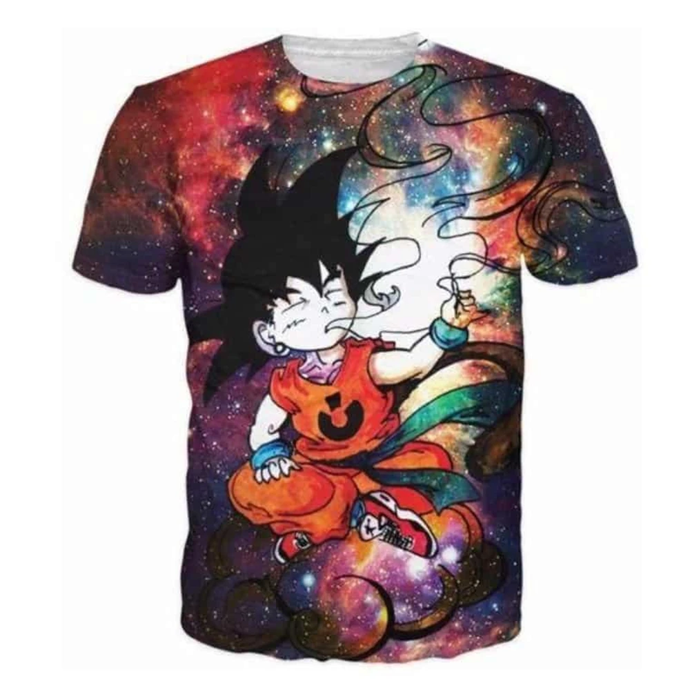 Japanisches Anime Dragon Ball Z 3D-gedrucktes Kid Goku Weltraum-Galaxie 3D Dope T-Shirt Modische Kinder- und Erwachsenen-Cosplay-Oberteile Kleidung