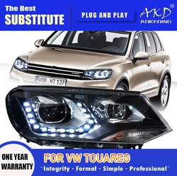 AKD Head Lamp for VW Touareg LED Headlight 2011-2015 Headlights  Touareg DRL Turn Signal High Beam Angel Eye Projector Lens