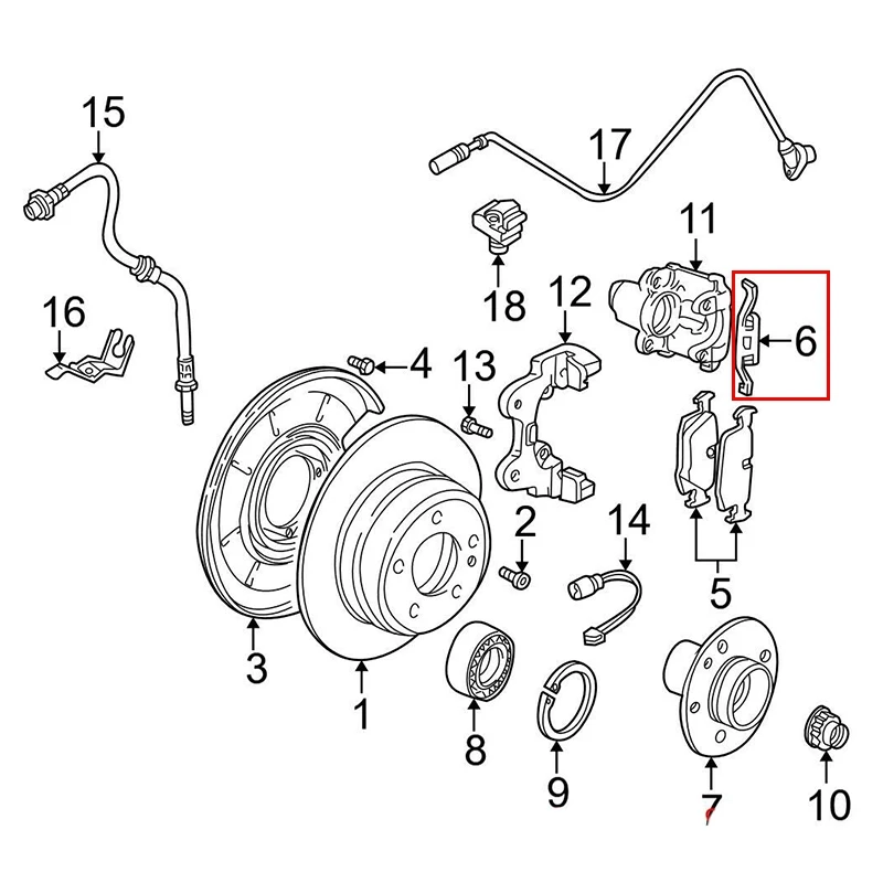 Pour BMW E30 E32 E34 E36 Z3 E46 ATE jeu de 2 plaquettes de frein arrière Clips de retenue