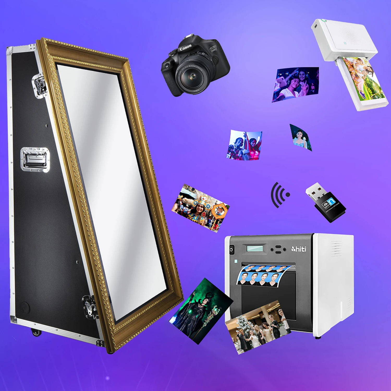 65 Inch Magic Mirror Booth Photobooth Shell 55 Inch Touch Screen Mirror Photo Booth With Camera Printer for Weddings Parties