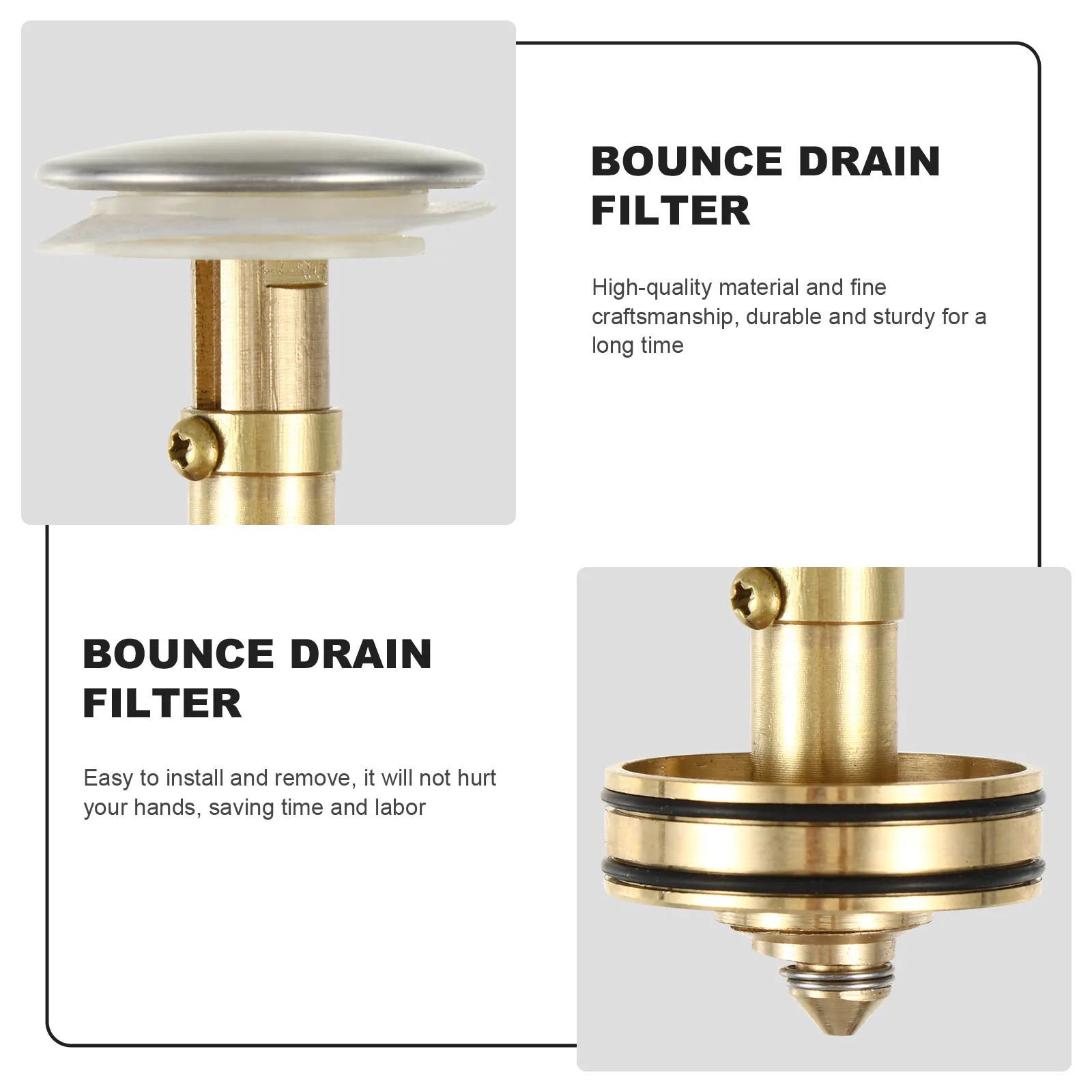 1Pcs Downpipe Button Bounce Drain Filter Wash Basin Drainer Easy Install Kitchen Bathroom Sink Stopper Bounce Drain Filter - view 5