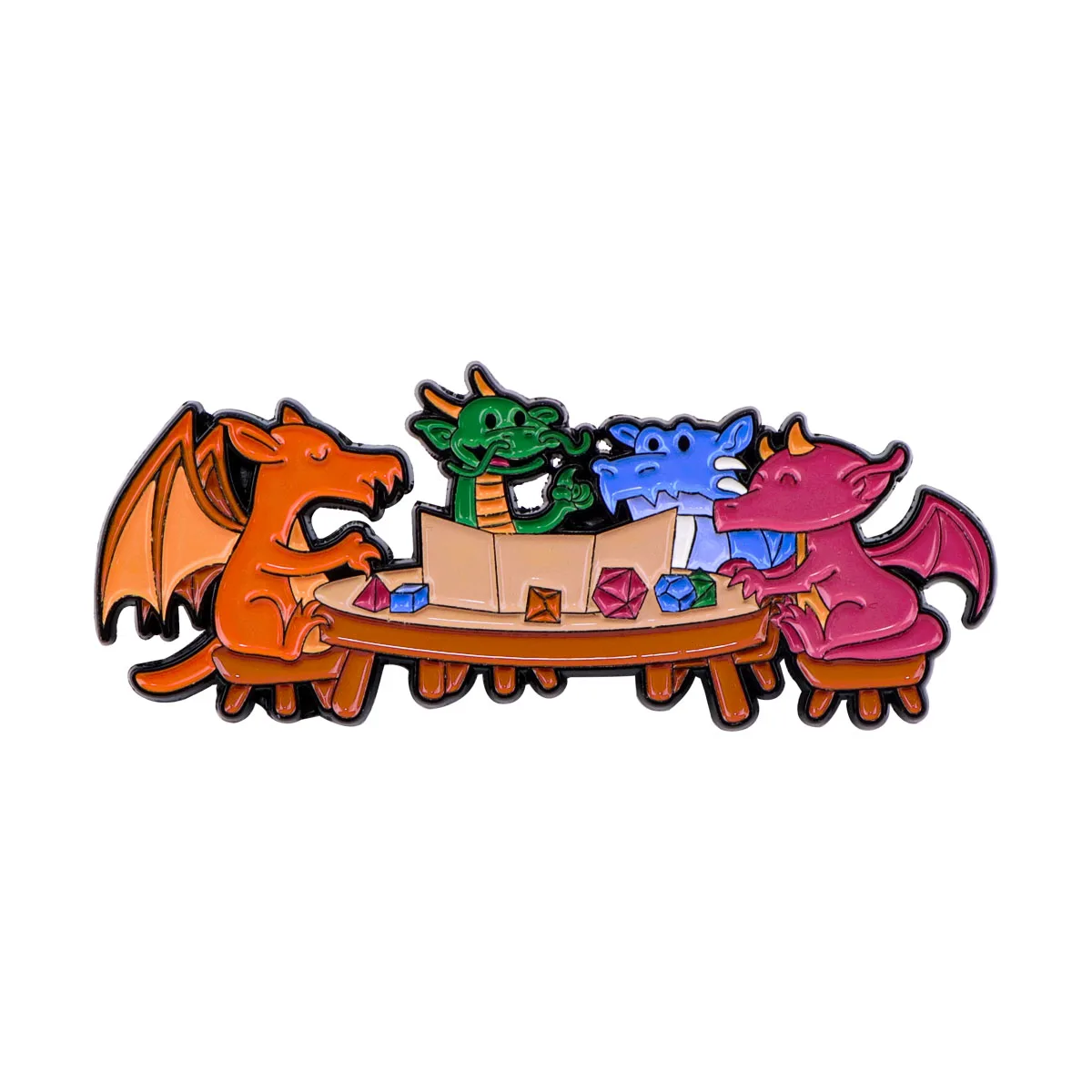 Game Dice Enamel Pin Dragon Badges on Backpack Brooches for Women Men Lapel Pins Animal Jewelry Cosplay Accessories Toys Gift