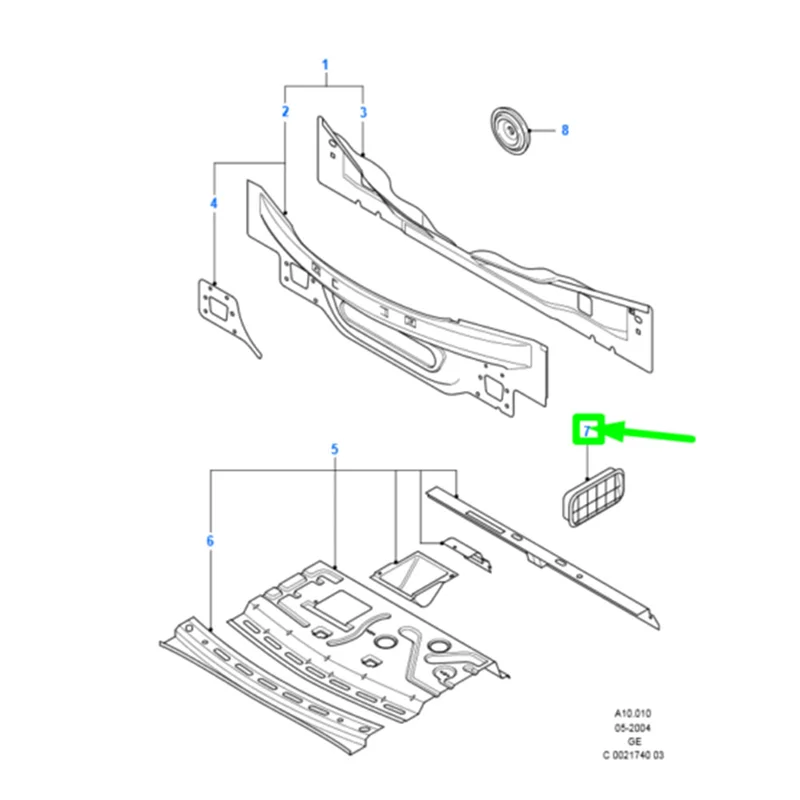 Grade de saída de ar traseira do carro, ventilação externa, YF1A-54280B62-AE, para Ford Focus, Fiesta, Ecosport, Landstar, MK3, 05-18