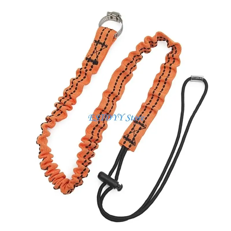 Cordón herramientas portátil G6DE con abrazaderas manguera fijas, cuerda seguridad gruesa, correas elásticas cordón