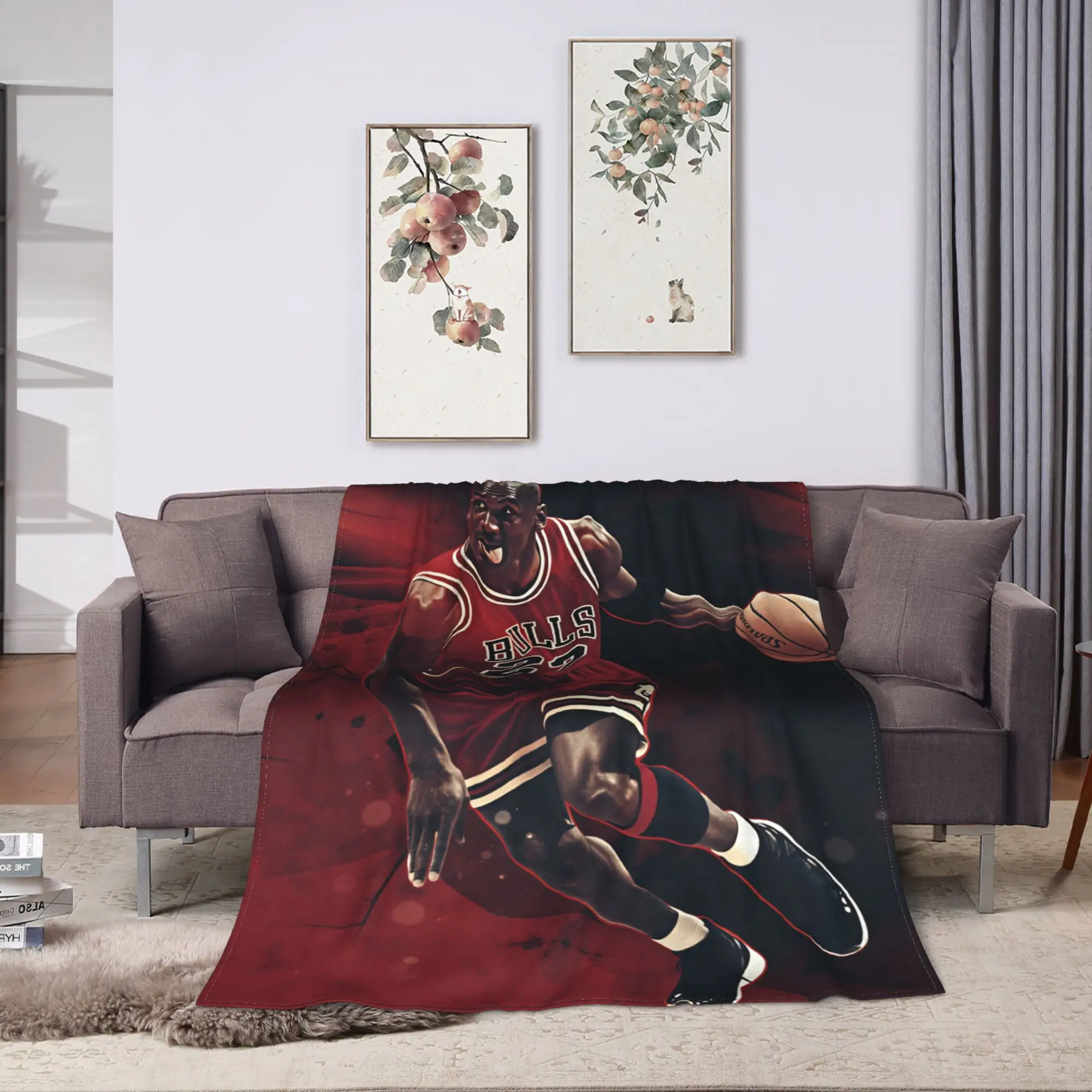Basketball Michael J-Jordan Blankets Adults Girls  Flannel Throw Blanket For Home Decor Comfortable Quality Bedspread Gift Idea view 2