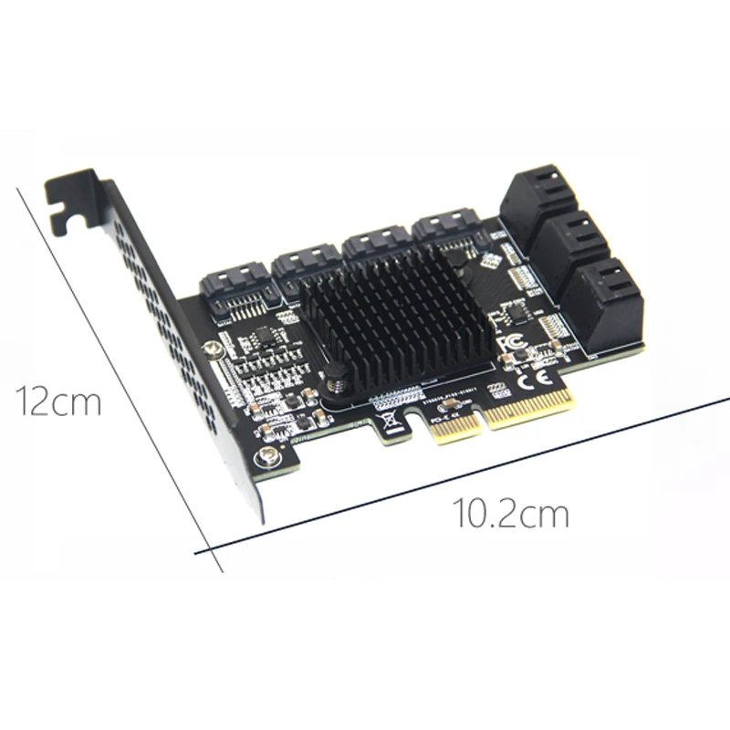 Imagem -03 - Chi um Mining Riser 10 Portas Pcie Sata Card Pci Express Sata Controlador Pcie para Sata3 Placa de Expansão Pci e x4 Sata 6gbps Asm1166