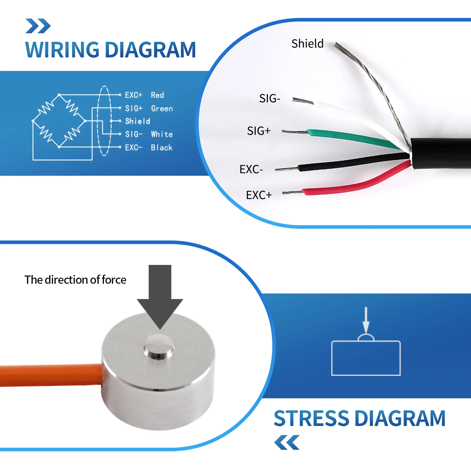 Micro Load Cell Tension Compression Force Sensor Weight Pressure Column Robotic Touch Sense System Gravity Adapts HX711