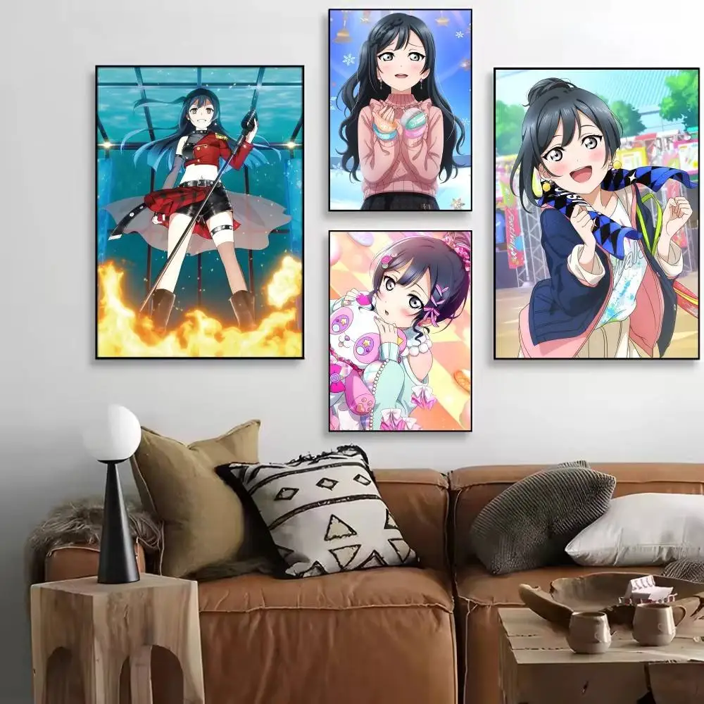 Cartoon Anime L-Love Live Yuuki Setsuna Posters High Quality Self-adhesive Wall Art Decorations Color Prints Sticky
