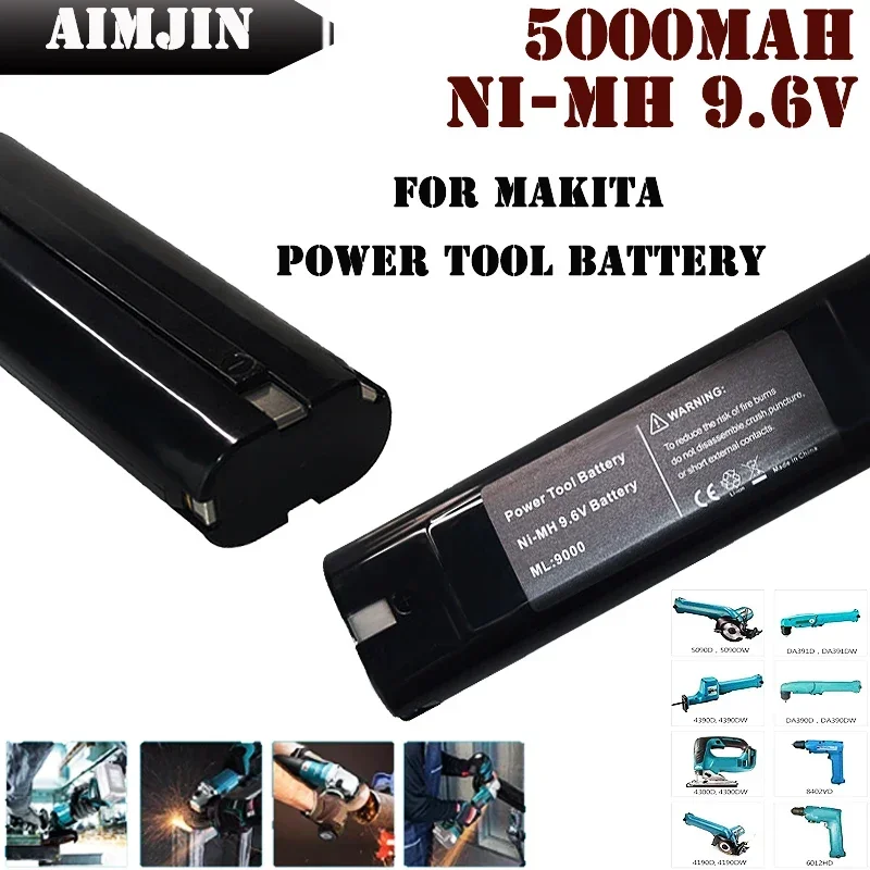 

9.6V Replacement Power Tools Battery for Makita 5000mAh Mak 6095D 9000 9001 9002 9033 9034 632007-4 Ni-CD