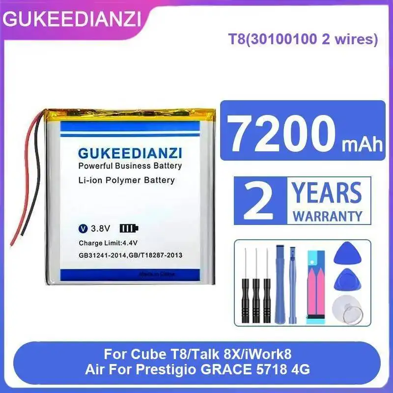 

Reliable Power For Cube T8 Talk 8X Iwork 8 Air For Prestigio Grace 5718 4G Laptop 30100100 2 Wires 7200mAh Safe Tablet Battery