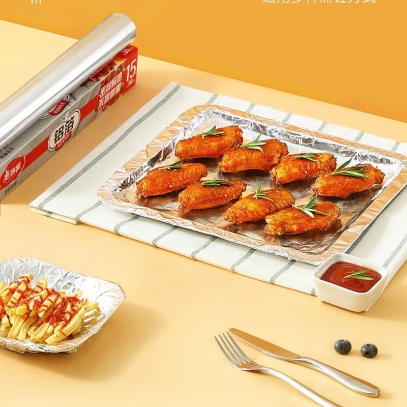 

1/2/3 ROLLS Tin Foil Oven Household Baking Air Fryer Tin Foil Barbecue Food Grade Baking Hamburger Papier Kitchen Tools