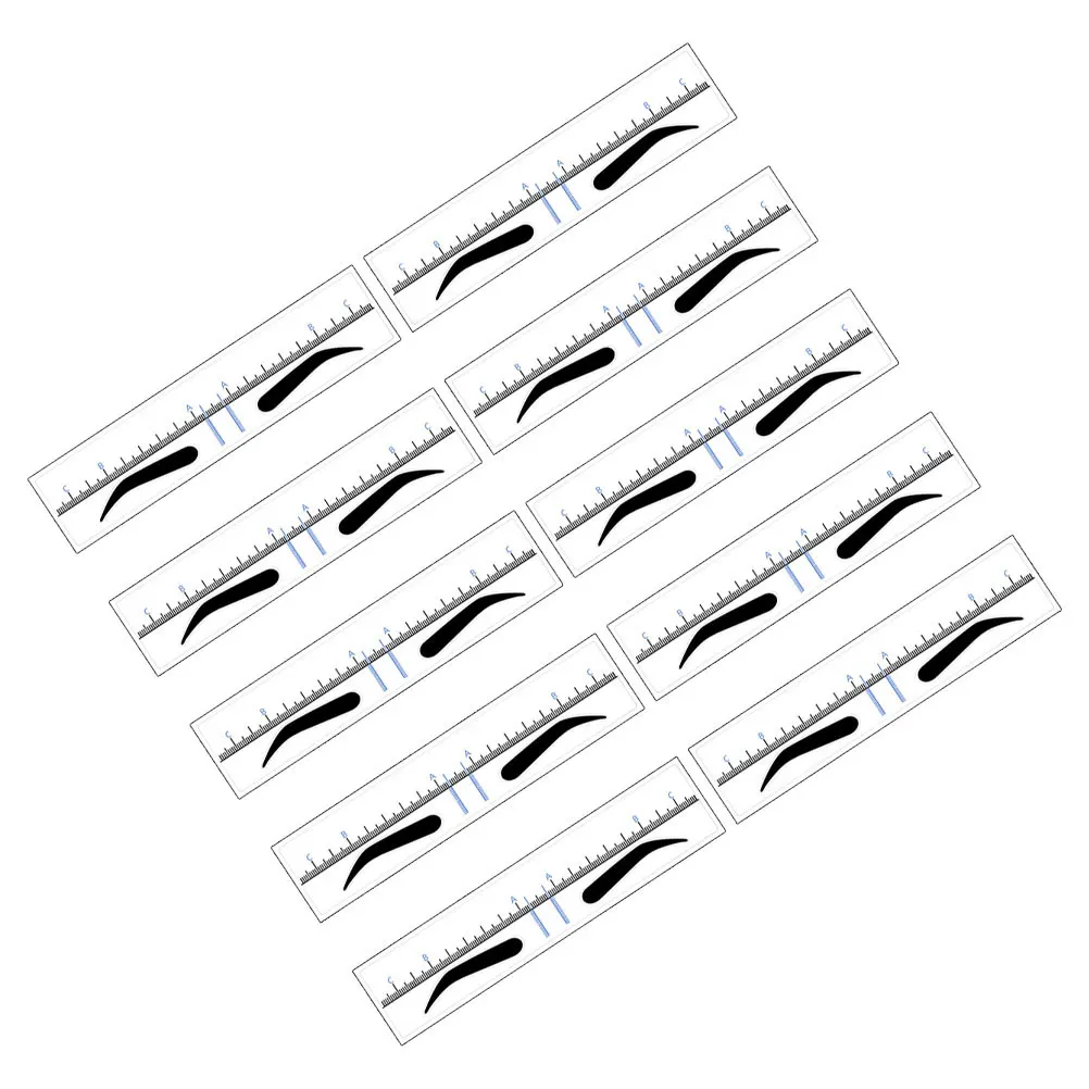 50Pcs Eyebrow Drawing Ruler Multi-Angle Brow Positioning Stencil for Threading Filling Precision Tool