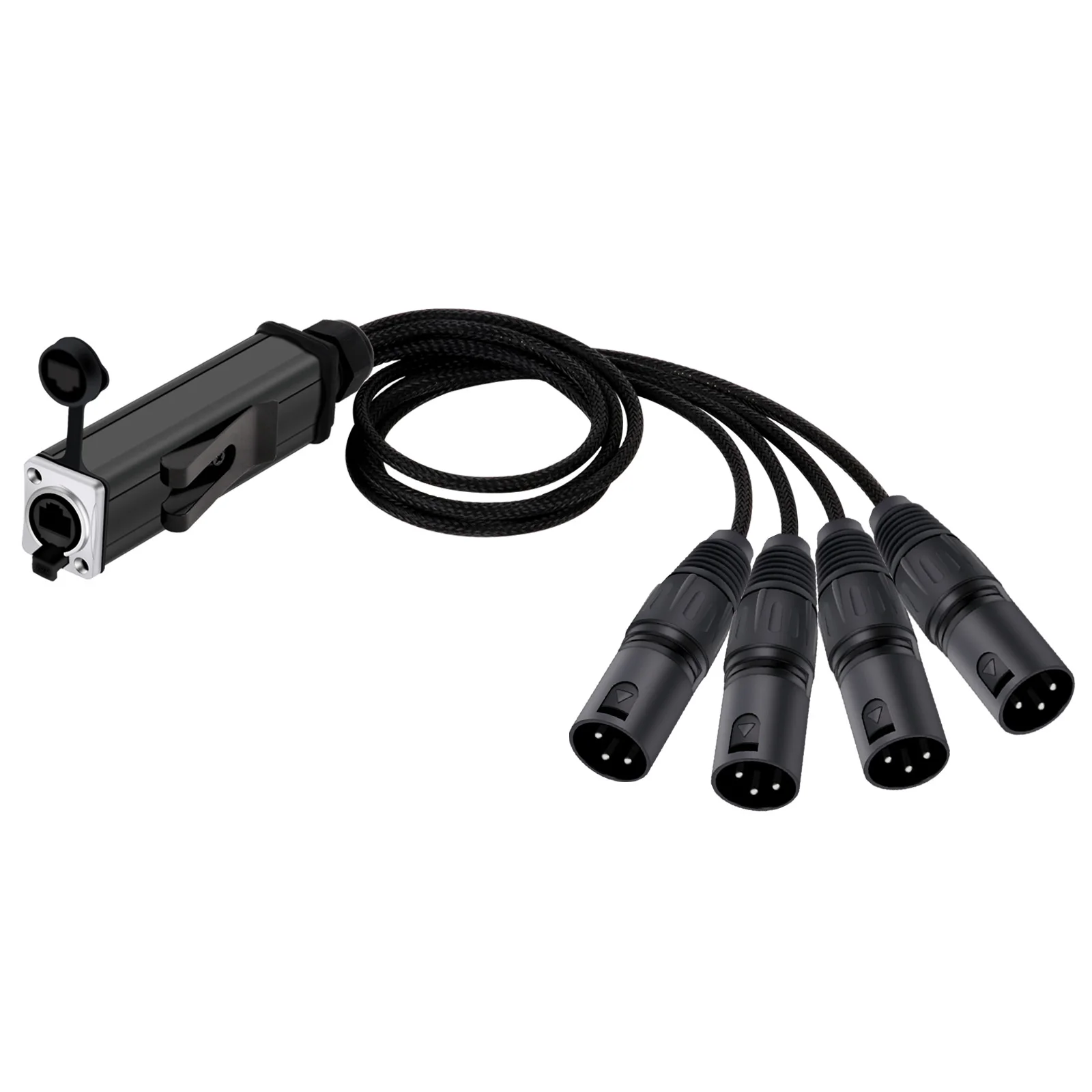 Waterproof RJ45 Female to 4 Channel XLR Audio DMX Snake Cable Network Extension Color Braid Splitter Cable 0.5M-10M