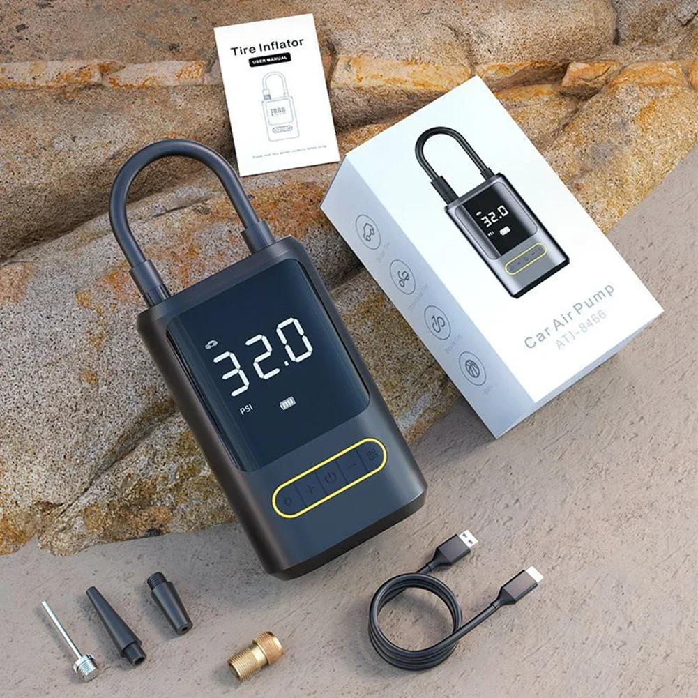 مضخة كهربائية متعددة الأغراض بقدرة 150 رطل لكل بوصة مربعة - USB من النوع C قابلة لإعادة الشحن للدراجة والدراجات النارية