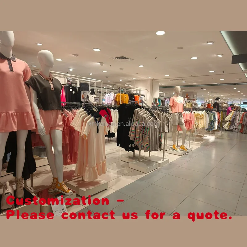 

Customize.Kainice Customized Boutique Furniture Retail Store Clothing Floor Standing Paint Metal Garment Racks Stand