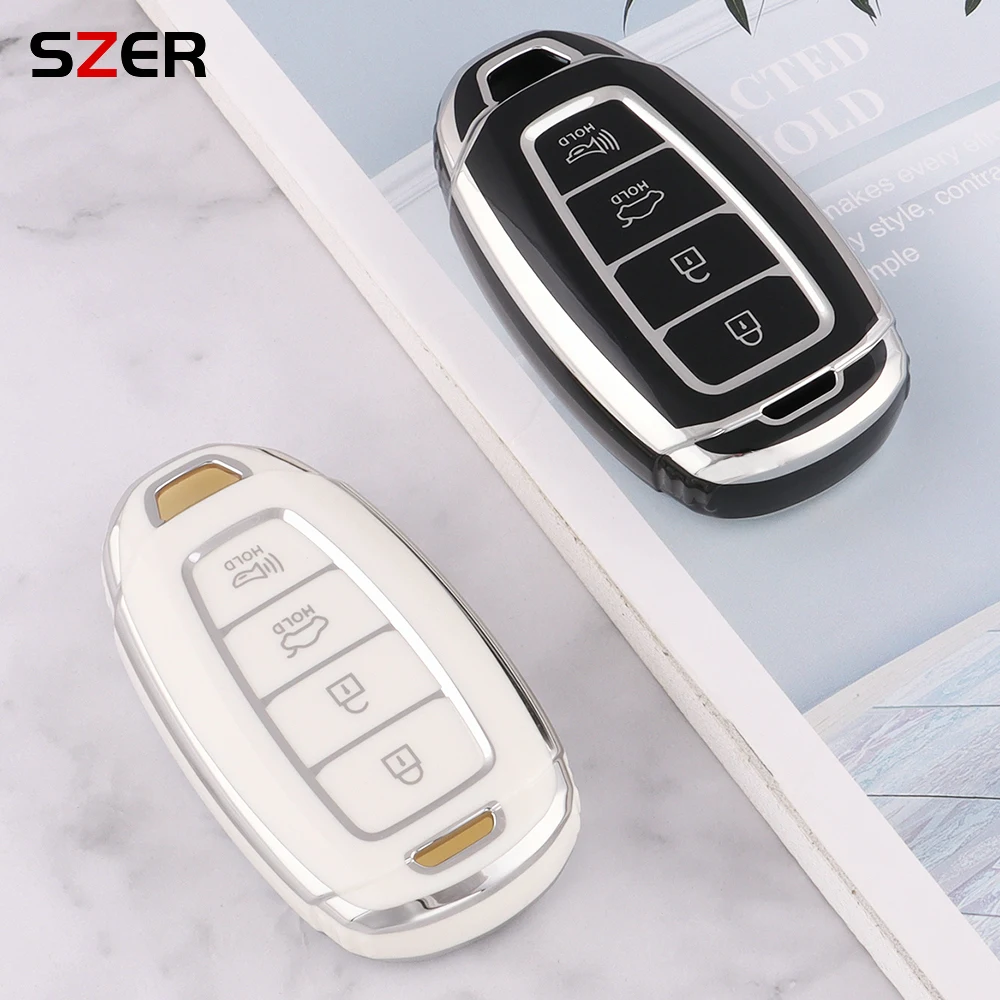 3 4 Button TPU Car Key Case Cover Shell Fob For Hyundai I30 Ix35 KONA Encino Solaris Azera Grandeur Ig Accent Santa Fe Palisade