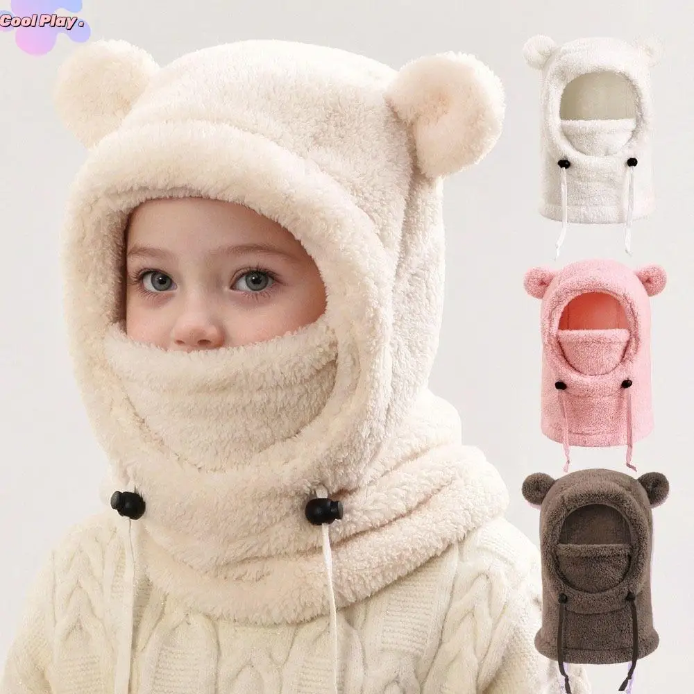 

Ear Protection 3 in 1 Winter Helmet Hat Mask Scarf Plush Balaclava Hat Neck Protection Keep Warm Integrated Hat Cold Weather