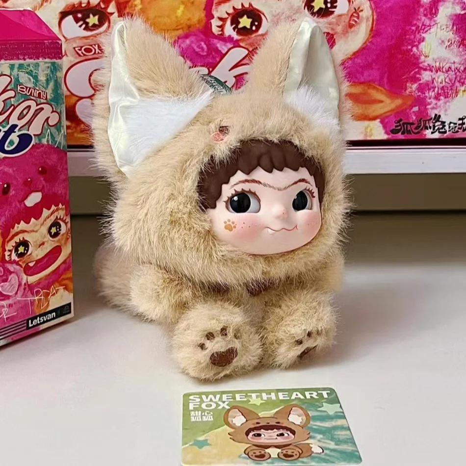 WAKUKU صندوق أعمى خدعة سلسلة الفينيل مذكرات الثعلب الثعلب أرنب زخرفة أفخم دمية الجيل الثاني أفخم دمية هدية