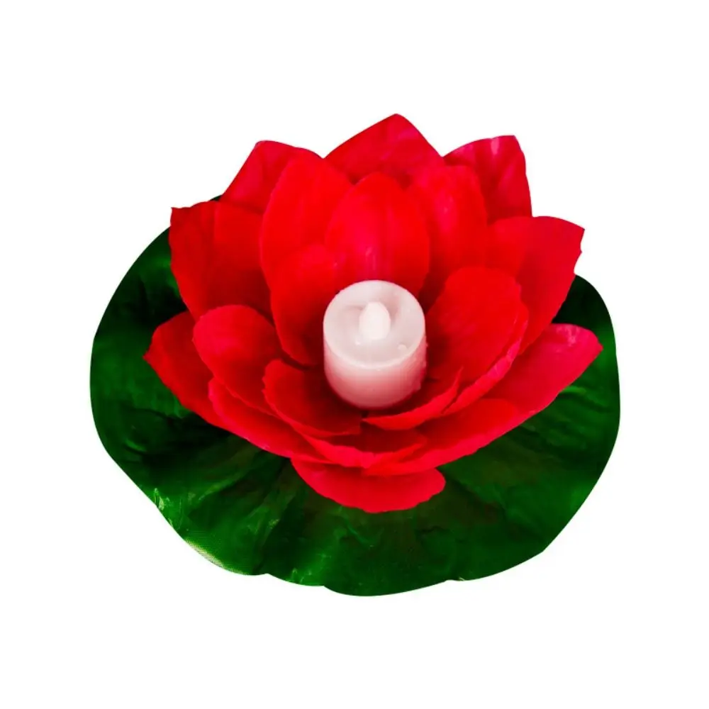 Floating Induction Floating Water Lotus Lamp Waterproof Lotus Artificial Lotus Lamp 19cm LED Electronic Candle Lotus Night Light