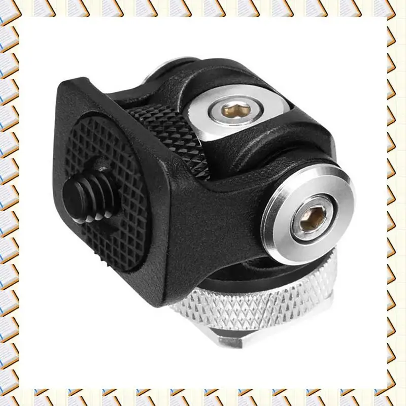 A14M 2X Hot Shoe Adjustable Monitor Holder Mount Camera Pan 360 Degree Tilt 180 Degree With Cold Shoe Mount And Tripod Head
