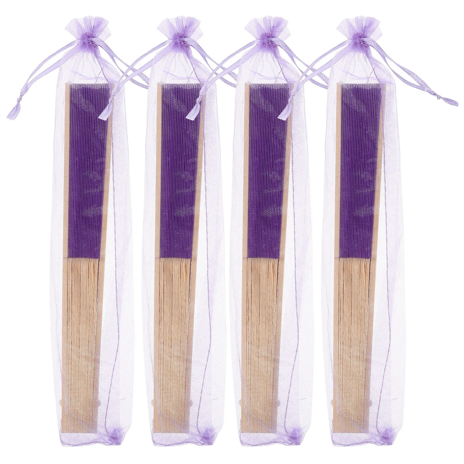 

4pcs Fabric Fans Wedding Gift Folding Hand Fan For Women Chinese Style Dance Prop Design Party Favors Decorative Cooling