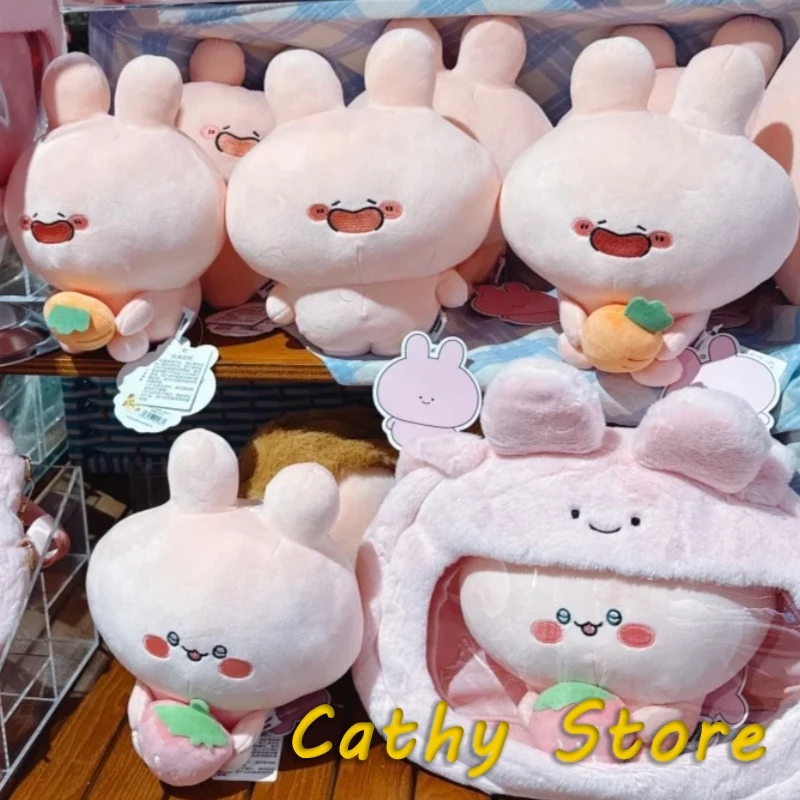Genuine 20cm Asamimi Sitting Plush Doll Cute Healing Pink Rabbit Soft Pillow Comfortable Toy Home Decor Collect Birthday Gifts