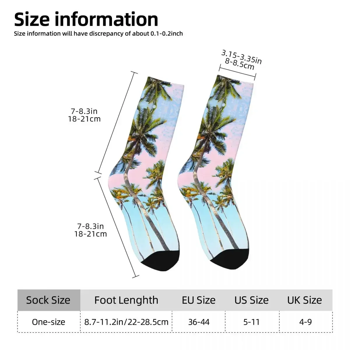 Coconut Palms Redbubble Decor Buyart Kawaii Socks Gym Cartoon Pattern Socks