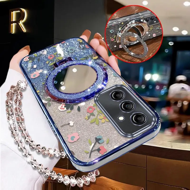 

A15 Чехол-держатель браслета с мультяшным лепестком для Samsung A15 A14 A13 A12 A11 A04E A03S A05S A02 A16 A06 A05 Cover