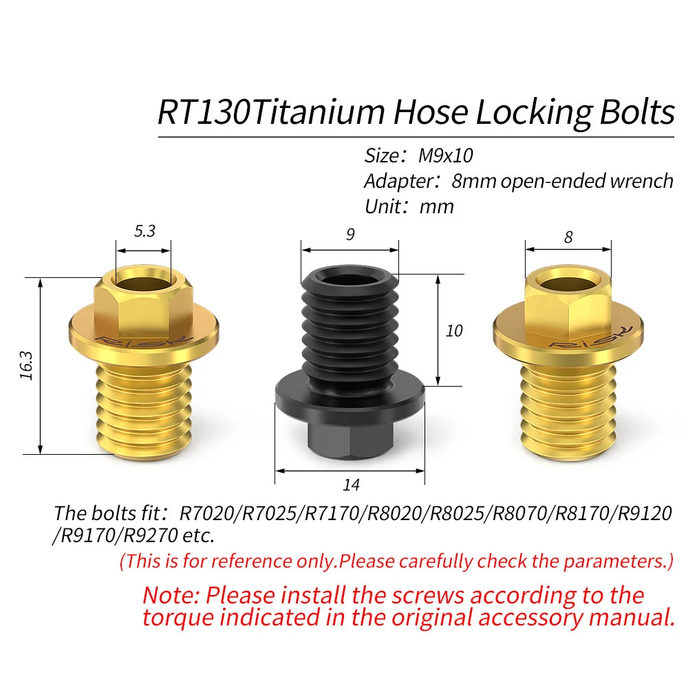 2pcs RISK Road Bike Shift Shifter Lever Oil Bleed Bolt  Screw Titanium Disc Brake Cable Hose Locking Bolts For Shimano