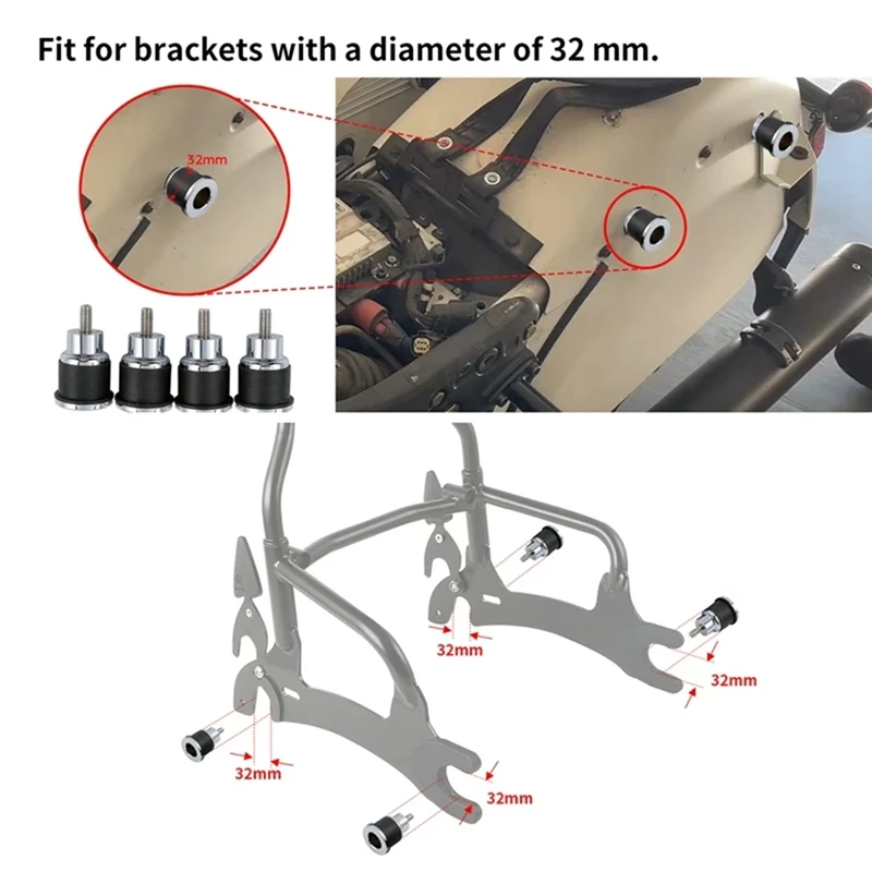 

Motorcycle Quick Release Screw Sissy Bar Saddlebag Mounting Spools Kit For Indian Scout Sixty/Bobber 2015-2023