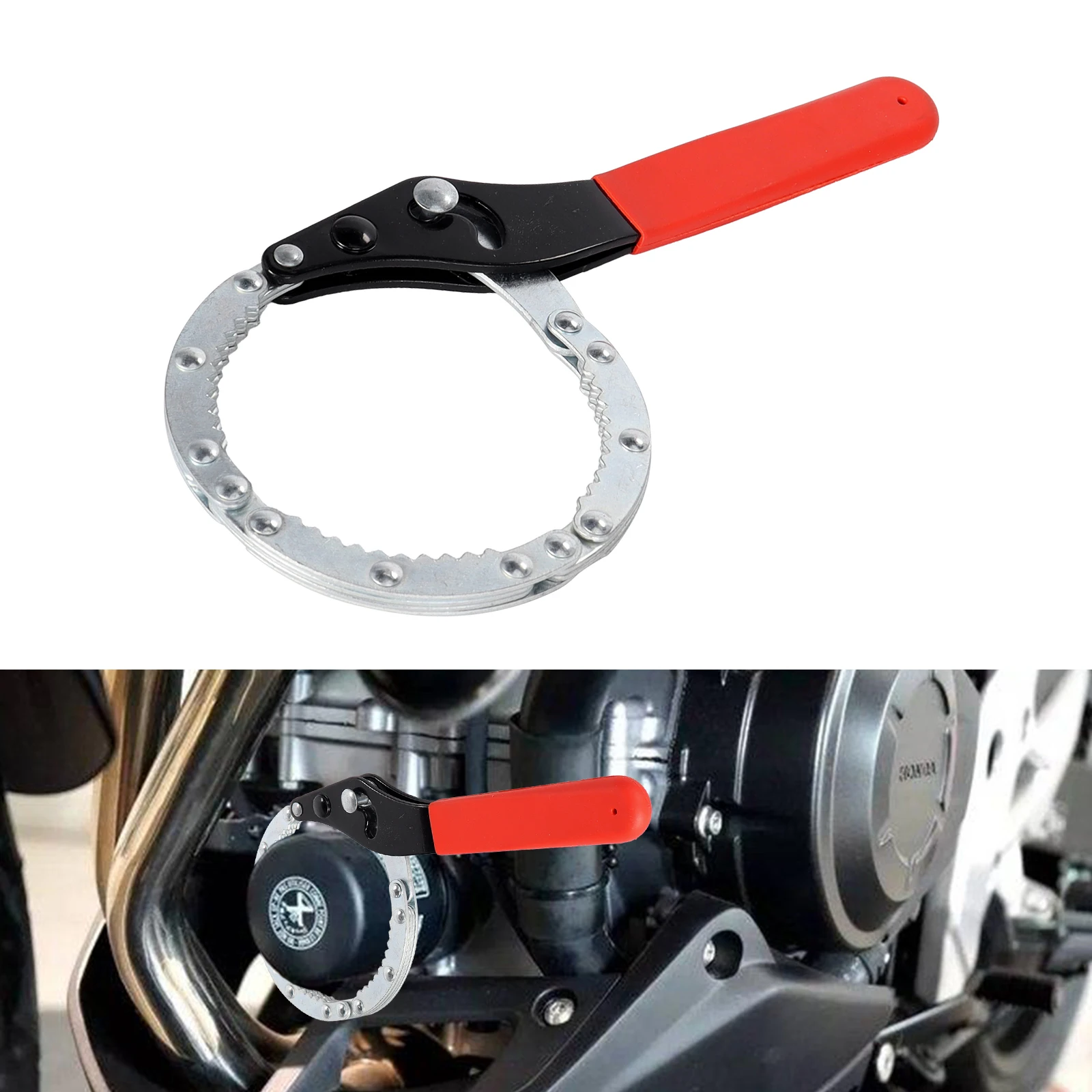 

Motorcycle Oil Filter Wrench Adjustable Heavy-Duty Steel Construction for Motorbike Filter Removal Repair Tool Car Accessories