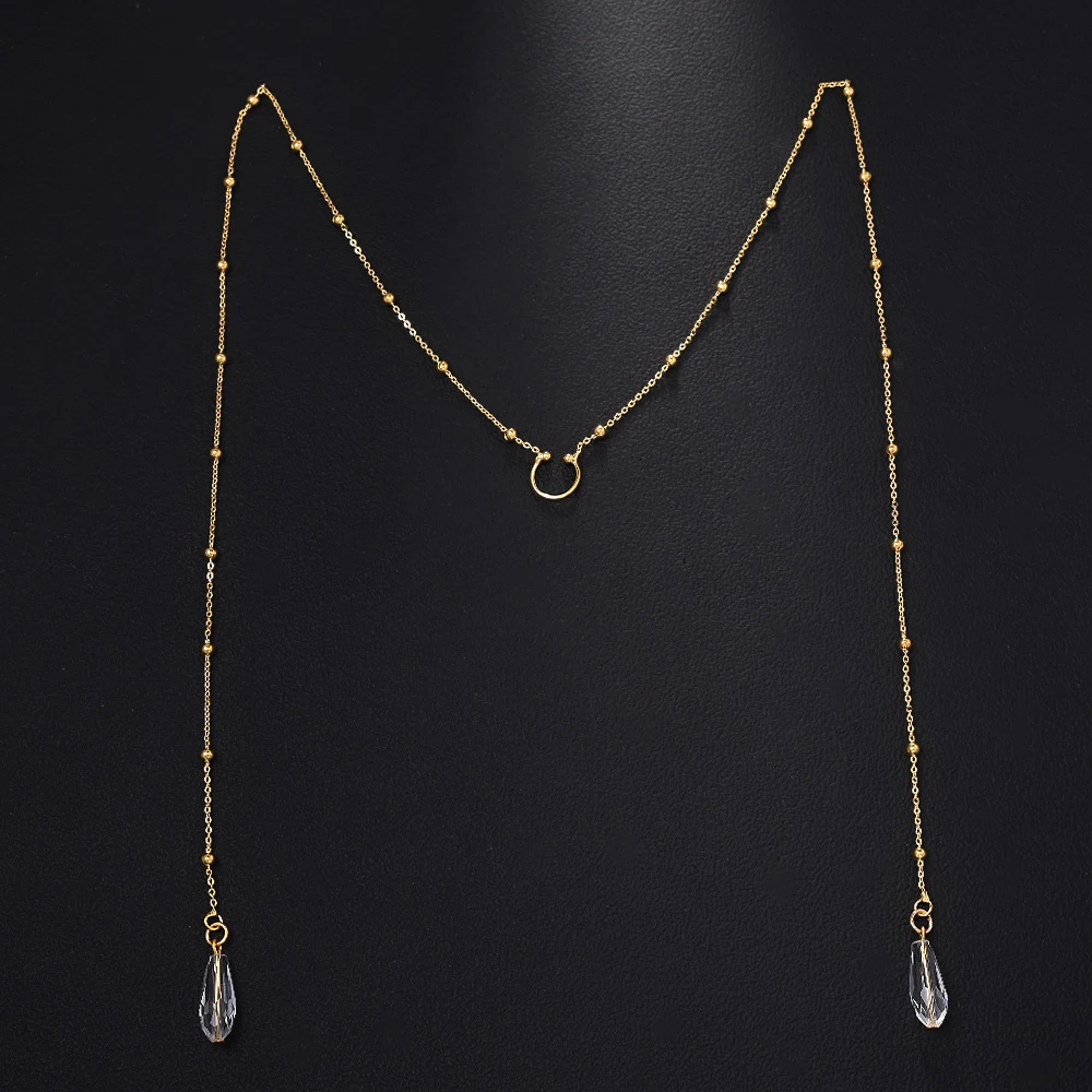 موضة كريستال قطرة الماء الوجه سلسلة الحجاب الرقص الشرقي اكسسوارات 2025 العرقية حفلة تنكرية الخرز المعدني قناع سلسلة حفلة للنساء #2