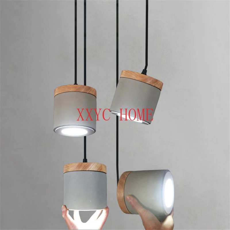 

Nordic Cement Wood Pendant Lights Led Hanging Lamp for Living Room Kitchen Pendant lamp Indoor Lighting Fixtures Deco Luminaria