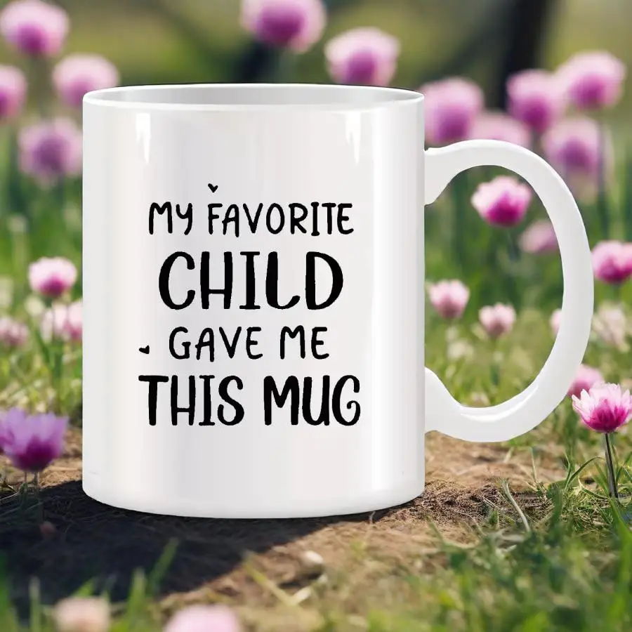 

Мой любимый ребенок Gave Me This Cup Кружки для Дня матери Подарки для мамы Подарки на день рождения Новинка Кофе Керамические чайные чашки Белый 11 унций