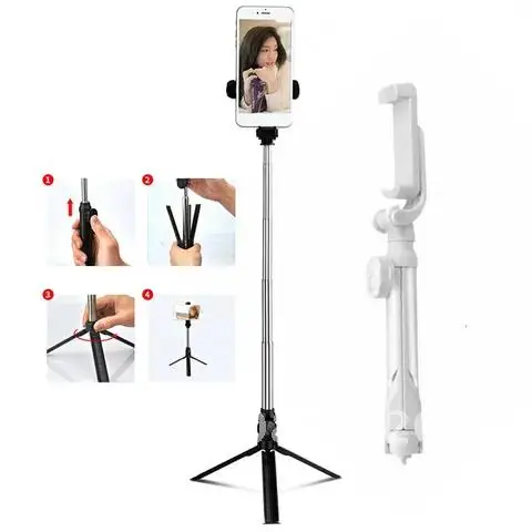 Selfie Stick Camera Monopod Tripod Remote Handphone Live Photo Holder Wireless Bluetooth-Compatible Self-Timer