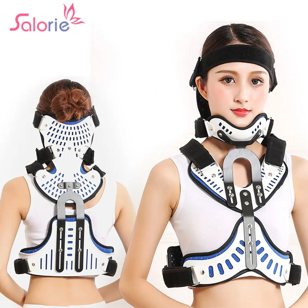 

Medical Cervical Thoracic Orthosis Head Neck Chest Fixed Brace Traction Support Brace Spine Stretching Adjuatable Corrector