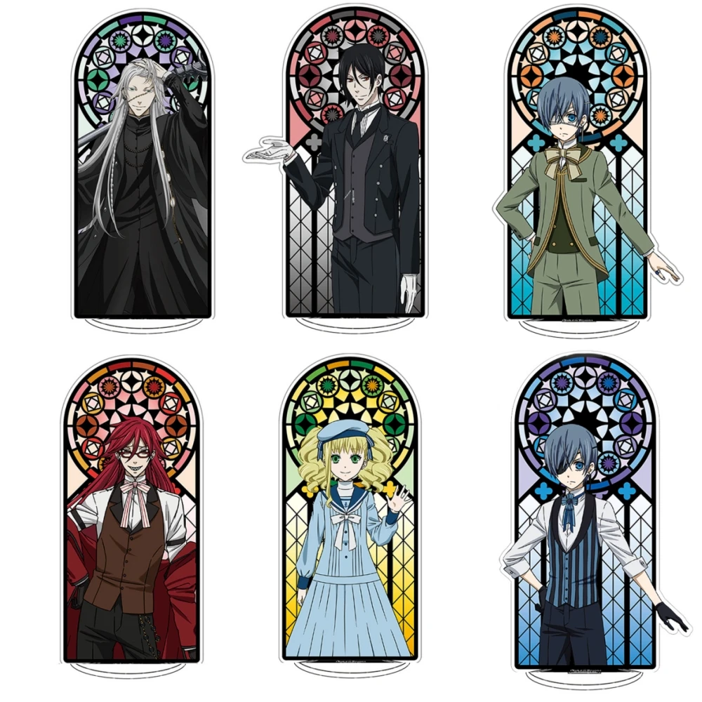 Anime Black Butler 15CM Figures Sebastian Michaelis Ciel Phantomhive Acrylic Stand Model Plate Holder Cake Topper Birthday Toys